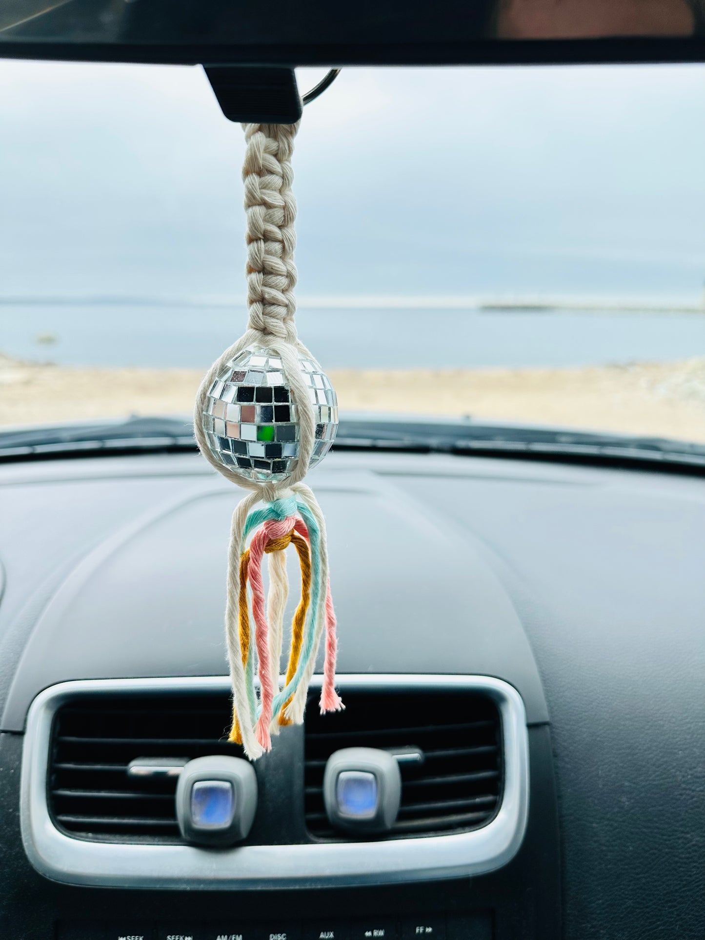 DISCO BALL WITH MACRAME