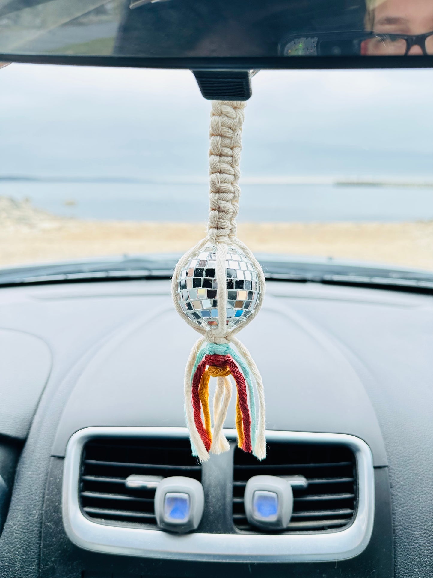 DISCO BALL WITH MACRAME